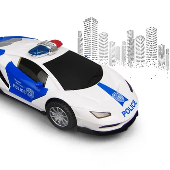 Elektrické Otáčanie 360 Policajné Auto Vozidla s LED Hudobnej Výchovy Deti Hračka Darček Dynamická hudba s blikajúce LED ideálne darčeky