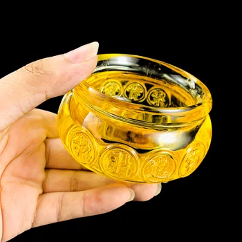 Feng Shui Crystal Hojnosť Domova Poklad Misy Bohatstvo Sklo Svietnik Šperky Úložný Box Domov Figúrky Ornament Dary