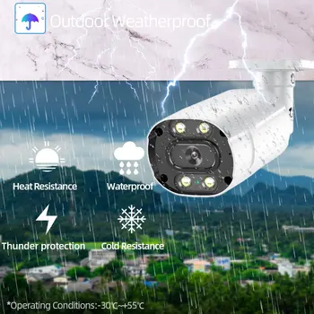 H. 265+ 4K 16CH 8MP POE NVR Auta HD Farebné Nočné Videnie KAMEROVÝ Bezpečnostný kamerový Systém Kit obojsmerné Audio Video monitorovací Systém Nastaviť