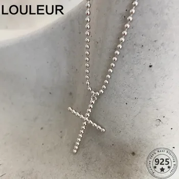 Louleur 2020 Trend 925 Sterling Silver Náhrdelník Kolo Perličiek Reťazca Kríž Náhrdelník Prívesok Pre Ženy, Striebro 925 Jemné Šperky, Prívesky