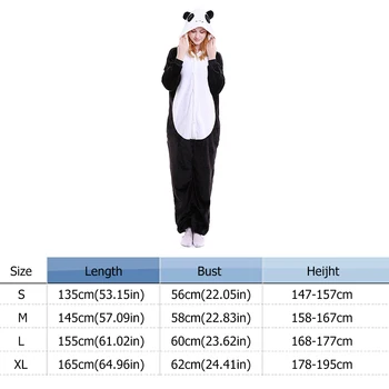 Roztomilý Flanelové Panda Jeden Kus Pyžamo Zimné Ženy Teplé Onesie Jumpsuit Cosplay Sleepwear Oblečenie Pre Voľný Čas S Kapucňou Remienky