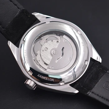 Top značky módnych Corgeut 41mm mužov hodiny kalendár Automatické relogio masculino black Dial Zafírové Sklo luxusné muži hodinky