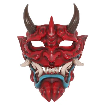 Halloween Japonský Pradžňa Maska Festival Kostým Maškaráda Cosplay Foto Prop Stene Visí Maska Pol Maska Strany Dodávky