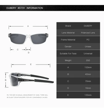 DUBERY Dizajn Značky Mužov Polarizované Okuliare Black Driver slnečné Okuliare UV400 Odtiene Retro Móda Slnko Skla Pre Mužov Model D620