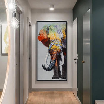 Wall Art, Maliarske Plátna Plagát a Tlač Zvierat Obrázok Zvieracie vzory Plagát Olej Slon pre Obývacia Izba Domova Bez Rámu
