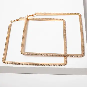 Boho Veľké Veľkosti Geometrických Hoop Náušnice Brincos Módy 2020 Prehnané Punk Zlatá Farba Crystal Náušnice Ženy Šperky