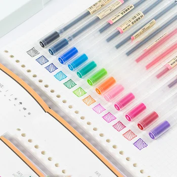 12 kolorovaná kresba perom nastaviť Transparentný matný barel 0,5 mm Guľôčkové líniové značku perá na písanie darček Písacie potreby Kancelária školy A6808