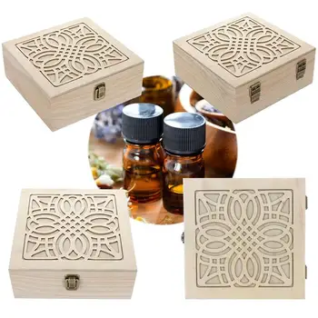25 Slot Esenciálny Olej Fľaše, Drevené Úložný Box Prípade Displej Organizátor Držiak Dreva Parfum Aromaterapia Kontajner Organizátor