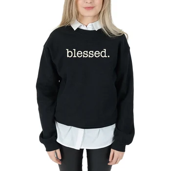 Požehnaný Lumbálna Kresťanského krstu bavlna bežné zábavné grunge tumblr strany žien móda jar jeseň náboženstvo mikina topy