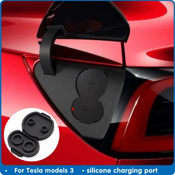 Nové Pre Tesla model 3 silikónové nabíjací port prachu plug ochranný kryt model3 model Y 2017-2020 ochranný kryt, Príslušenstvo