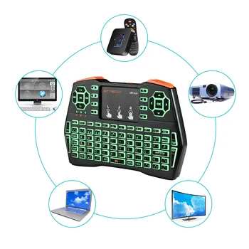 GTMEDIA Podsvietený i8X Plus Wireless Keyboard 2.4 GHZ španielsky Vzduchu Myši Touchpad I8 Remote Pre GTmedia G1 G2 VOP X96 android TV Box