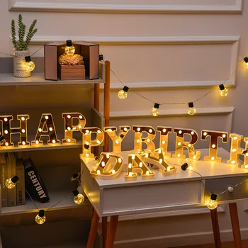 3D Písmeno Abecedy LED Svetlá Stan Prihlásiť Číslo Lampa Dekorácie Nočné Svetlo Pre Stranu, Spálňa Svadby, Narodeniny, Vianoce, Výzdoba