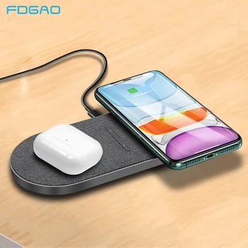 FDGAO 2 v 1 30W Bezdrôtová Nabíjačka pre iPhone 12 Mini 11 XS XR X Airpods Pro Samsung S10 S20 Qi Dual 15W Rýchle Nabíjanie Sídlo Pad