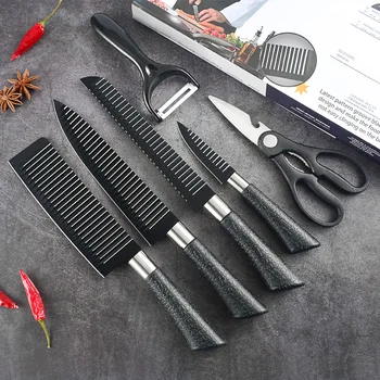 Z nehrdzavejúcej ocele, zvlnený kryt noža varenie nástroj set 6 kusov