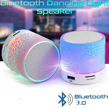 Prenosný Wireless Mini Bluetooth Subwoofer Reproduktor Stereo Super Bass Dobíjacie Reproduktor S LED Svetlá Malé Crack Reproduktor