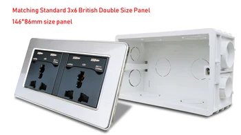 Wallpad 3x6 Dvojité Steny Doska Montážna Krabica Pre UK BS Spínač Zásuvky 146 x 86 mm Veľkosť Panelu