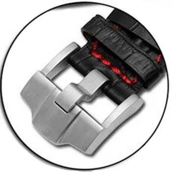 Z nehrdzavejúcej ocele watchband pracky 316L pevný kovový kolík spona 22 24 mm Sledovať tlačidlo čierna koža alebo gumový náramok pracka