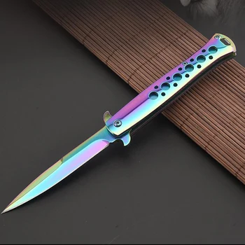 Nové 18 cm Damasku Rovný Nôž, Lovecký Nôž Outdoor Camping Self-defense Nástroje Taktické Skladacie Čepeľ Vreckové Nože na Prežitie