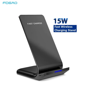 FDGAO 15W Qi Bezdrôtový Nabíjací Stojan pre iPhone 11 Pro X XS Max XR Samsung S10E S9 S20 Galaxy Note 10 9 Rýchle Nabíjanie Telefónu Držiteľa