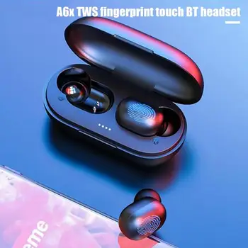 Nové A6X TWS Bezdrôtový BT5.0 Headset Touch Ovládania Stereo Potlačenie Šumu Slúchadlá Ukončenie Hovoru Registrácie Power Meter