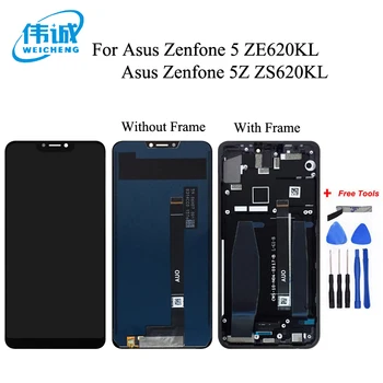 Pôvodný Pre Asus Zenfone 5 2018 Gamme ZE620KL LCD Displej Screen Dotknite sa položky Digitalizátorom. Pre Zenfone 5Z ZS620KL X00QD LCD S Rámom