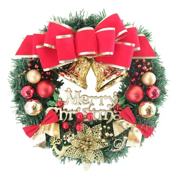 Vianočný Veniec Vianočný Stromček Kolo Bell Dekor Ručne Elegantné Dovolenku Veniec Stenu Vianočné Dekorácie