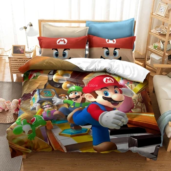 Deti Populárne Super Mario 3d posteľná bielizeň Nastaviť Posteľná Bielizeň Obliečky Obliečky Kryt Nastaviť obliečka na Vankúš Twin Plný Kráľovná Kráľ Drop Shipping