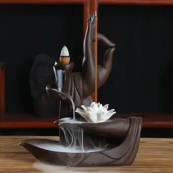 Lotus Kadidlo Lopatku Malý Mních Horák Buddha Strane Keramiky Spätnou Horák Dymu Vodopád Kadidlo Stick Horák Veža Kadidlo