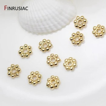 DIY Šperky, Doplnky Pokovované 14k Zlata Dištančné Korálky 6 mm Kvet Perličiek Čiapky Náramok Oddeľovač