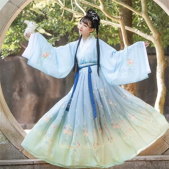 Nový Ženy Hanfu Tradičné Čínske Oblečenie Festival Oblečenie Výšivky Dávnych Ľudových Fáze Výkonu Tanečné Kostýmy