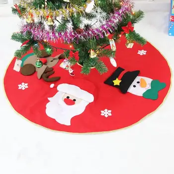 100 cm Červená, Vyšívané Non-tkané Vianočný Stromček Sukne Vianoce Domov Ornament