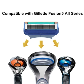 4pcs/veľa Holenie 5+1 Vrstvy Žiletky Kompatibilný pre Gilletee Fusione Pre Mužov Starostlivosť o Tvár kazeta na holenie