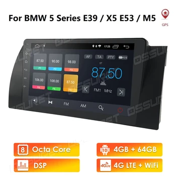 4G Android 10 autorádia Multimediálny Prehrávač Videa pre BMW 5 E39 E53 X5 1995-2001 2002 2003 2004 2005 2006 Navigácia GPS, 2 din