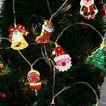 Svetlá na vianočný Stromček Dekorácie Santa Claus Snowflake Snehuliak LED Rozprávkových Svetiel Visí Garland Vianoce Domova Nový Rok 2021