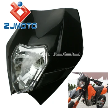 Univerzálny Dirt Bike Enduro Plastových Svetlometov Pre Honda, Suzuki Yamaha DR KLX KX XT YZ V XC Motocykel Čierna Maska Svetlometov