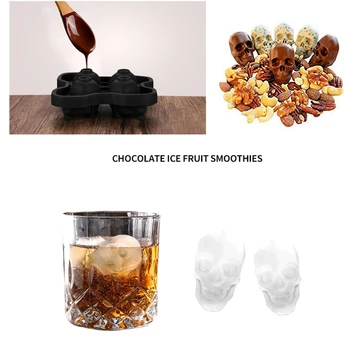 Ice Cube Loptu Maker 3D Tvar Lebky Ice Cream Chocolate Formy DIY Nástroj Silikónové Ľad, Zásobník Koktail Whisky Ľad, Zásobník Kuchynské Náradie 5