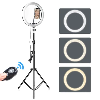 Krúžok Svetlo 12 Palcový 30 cm Okrúhleho Svetla s 160Cm 3 Telefón Držiteľov Stojan Studio Svetla Kit Krúžok Lampe Statív pre Vlog Streaming
