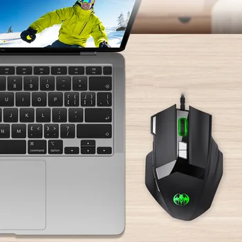 Prenosný Počítač Ergonomické Myši Tichý USB 2.0 Káblové pripojenie Hernej Myši 6 Gears 7200 DPI Nastaviteľné 10 Tlačidiel Myši