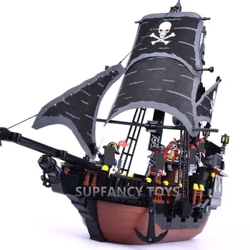652Pcs NOVÉ Čiernej Perly, Piráti Karibiku Ghost Ship Veľké Modely Stavebných Blokov Sady Pirát DIY Výstava Brinquedos Deti Hračky