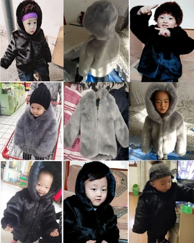 Deti na srsť zimné oblečenie 0-9 rokov chlapčeka oblečenie z Imitácie aquabelle) detský zimný kabát snowsuit baby girl šaty