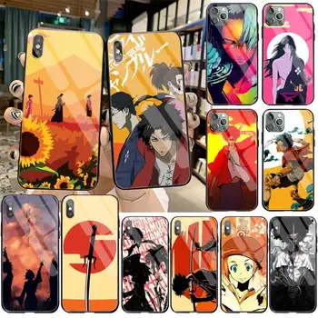 CUTEWANAN Anime Samurai Champloo Black Telefón Prípade, Kryt Kalené Sklo Pre iPhone 11 Pro XR XS MAX 8 X 7 6 6 Plus SE 2020 prípade