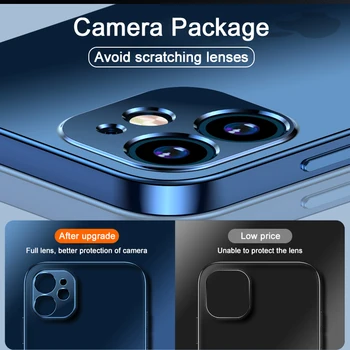 CASEIER Jednoduché Matné Pokovovanie Telefón puzdro Pre iPhone 12 11 Pro Max X XS XR 7 8 Plus Plný Objektív Ochranu Pre iPhone 7 8