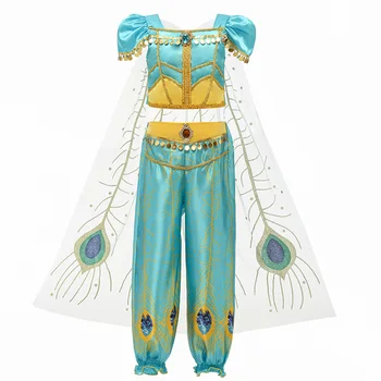 Arabian Princess Dievča Jasmine Šaty Aladdin Obliecť Dieťa, Karneval, Kostým, Detský Dievčatá Maškaráda Fantasy Vianočný Kostým