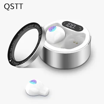 QSTT X26 Ultra Malé Mini Skrytej Bezdrôtovej Bluetooth 5.0 Slúchadlo Dotykový Ovládací Prenosné Plnenie Prípade Slúchadiel TWS Športové Headset