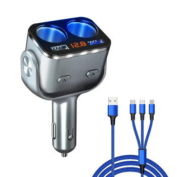 12V Auto Zásuvky pre zapaĺovač Splitter Plug-Dual USB Nabíjačku Adaptér QC3.0 Detekcia Napätia Pre Telefón, MP3 DVR Príslušenstvo