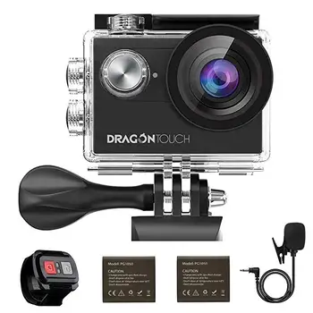 AKASO DragonTouch 4K EIS Akcia Fotoaparát, 16 MP Vízie 4 Podpora Externého Mikrofónu Podvodná Kamera Diaľkové Ovládanie WiFi Športové Kamery