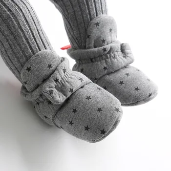 Novorodenca Ponožky Topánky Chlapec Dievča Star Batoľa Prvý Chodci Botičky Bavlna Pohodlie Soft Anti-slip Teplé Detská Postieľka Topánky