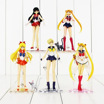 9Styles Anime Sailor Moon Údaje Tsukino Sailor Mars, Saturn, Jupiter, Merkúr Tenoh PVC Akcie Zberateľskú Model Hračky