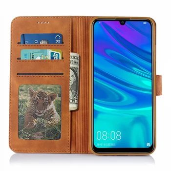 Prípad Pre Huawei Honor 9X Y9 Prime 2019 puzdro Luxusný Magnetická Flip Obyčajný Kožené Peňaženky Telefón Taška Pre Huawei P Smart Z Coque