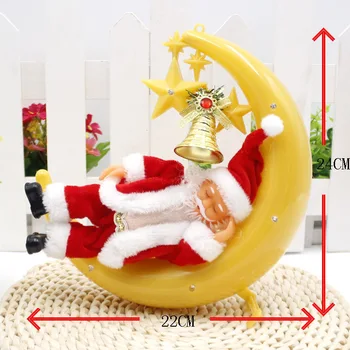 2019 šťastné a Veselé Vianoce, Santa Claus bábika 24 CM so svetlami, hudba Santa Claus chrápanie elektrické Santa Claus bábika